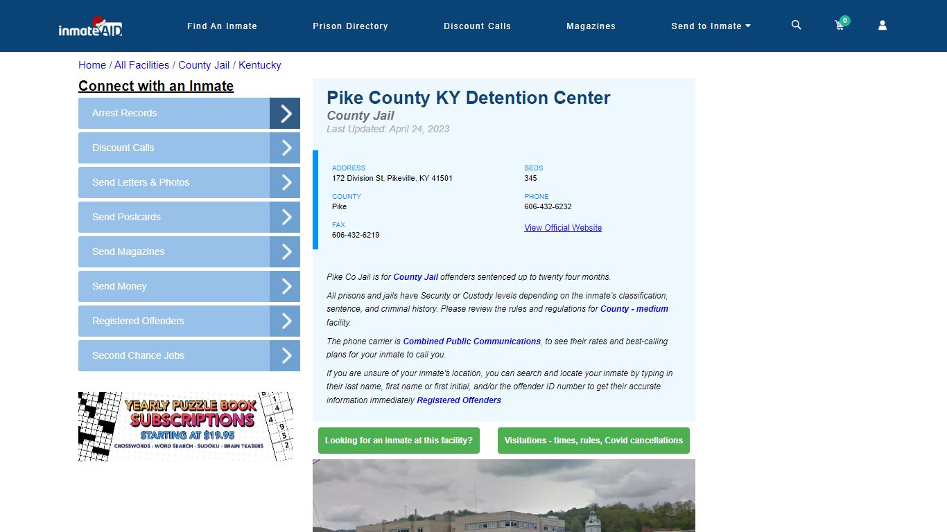 Pike County KY Detention Center - Inmate Locator - Pikeville, KY